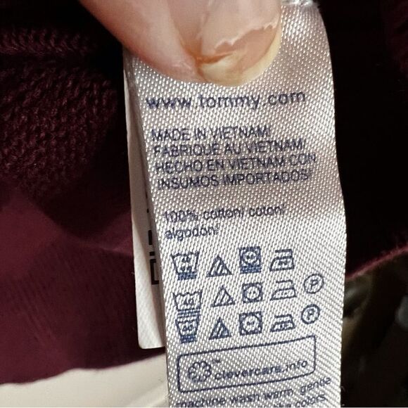 Tommy Hilfiger Mens Half Zip Burgundy Pull Over Warm Heavy Sweater Size Large - Picture 4 of 5